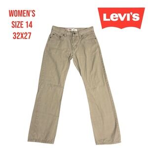 Levi's Pants 514 Women's‎ Size 14 Straight Khaki 27x27 Beige Casual